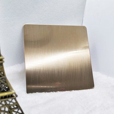 Slanting-line Champagne Gold Color Stainless Steel Sheet PVD Plating Titanium